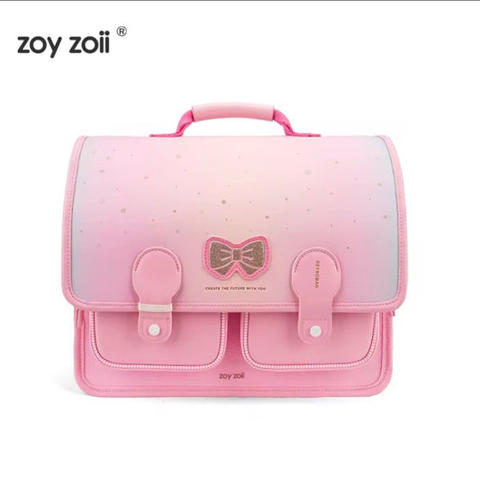 Zoy Zoii Mochila Escolar para Niñas B66 Lazo Rosa Estilo Retro y Comodidad Máxima para Niñas de 6 a 12 Años con Cierre Magnético y Asa Acolchada