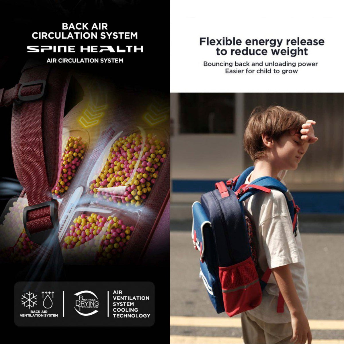 Mochila Zoy Zoii azul para colegio con bolsillos prácticos