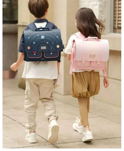 Mochila rosa para colegio Zoy Zoii con bolsillos frontales
