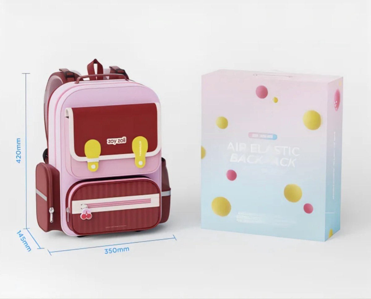 Backpack para niñas Zoy Zoii con estructura firme, diseño ergonómico y color cherry pink