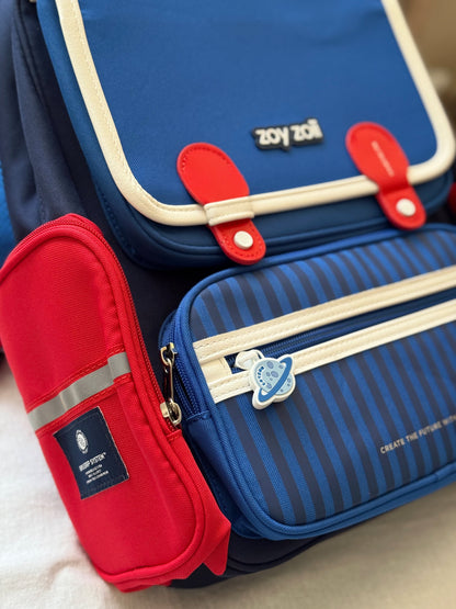 Mochila escolar azul Zoy Zoii con diseño cómodo y práctico